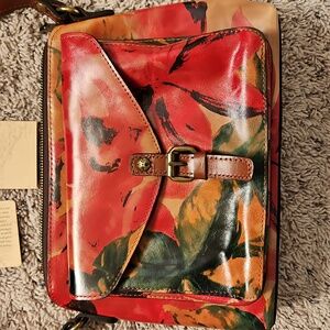 New Patricia Nash Avellino Leather Spring Multicolor Front Pocket Crossbody